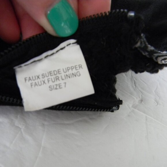 Muk Luks Faux Fur Ankle Boots - Addison BLACK FOLDOVER SHERPA LINED SZ 7 - Picture 5 of 5